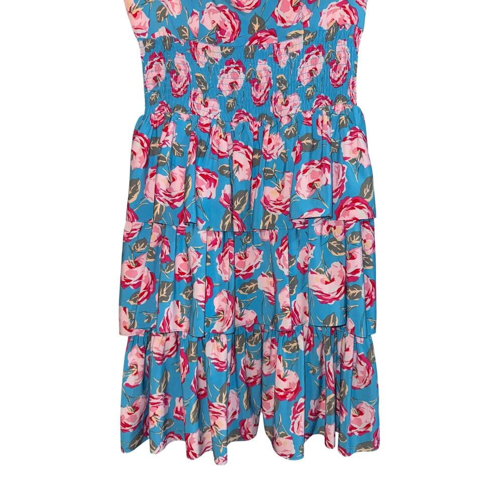 Besty Johnson Tiered Floral Dress Women's 6 Smocked Summer Wedding Event Prom - Picture 3 of 7